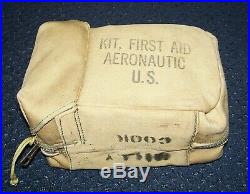 RARE ORIGINAL WW2 U. S. AIR FORCE ISSUE FIRST AID KIT COMPLETE With CONTENTS