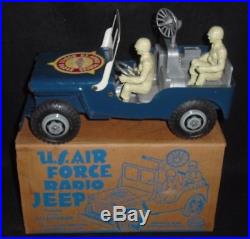 RARE VINTAGE 1950's MARX U. S. AIR FORCE RADIO WILLY'S JEEP TOY SET WITH BOX