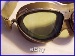 RARE VINTAGE WW2 US ARMY AIR FORCE A-N 6530 AVIATORS PILOT GOGGLES W BLOOD STAIN