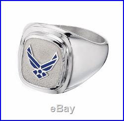 RING UNITED STATES AIR FORCE STERLING SILVER SIGNET STYLE