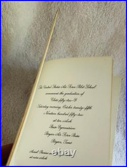 Rare Bryan Air Force Base U. S. Air Force Pilot School 1952 Graduation Invitation