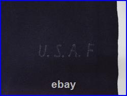 Rare Pure Wool Blanket Blanket US AIR FORCE USAF Vintage Blue BLANKET 1.75X2.20