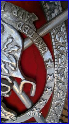 Rare USAF United States Air Force Coat Of Arms Wooden Wall Plaque Army