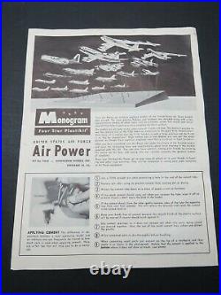 Rare Vintage 1959 Monogram U. S. Air Force Air Power Plastic Model Kit
