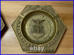 Rare Vintage Department of the Air Force Brass Ashtrays