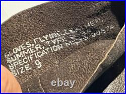 Rare Vintage Us Air Force Flying Leather Gloves Summer Type B-3a Pilot