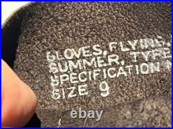 Rare Vintage Us Air Force Flying Leather Gloves Summer Type B-3a Pilot