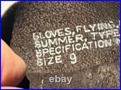 Rare Vintage Us Air Force Flying Leather Gloves Summer Type B-3a Pilot