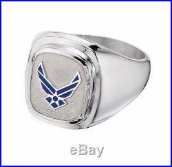 Ring United States Air Force Sterling Silver Signet Style With New Logo