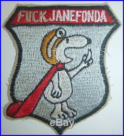 SNOOPY hates JANE FONDA Rare Patch Vietnam War USAF 20th TASS 1370