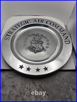 STRATEGIC AIR COMMAND DISPLAY PLATE 11 METAL RARE. & Great Seal Of The US Plate