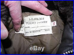 Schott flight jacket Purchased by USAF Flyer Size 36 Vintage 1-S-674-M-S