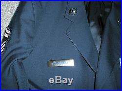 Set of USAF Air Force Blue Mens Poly/Wool Dress Service Coat Jacket 48 S