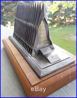 Signed Ricker HEAVY PEWTER SCULPTURE OF THE US AIR FORCE ACADEMY CHAPEL usaf