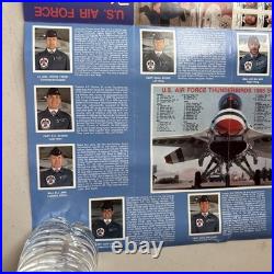 Signed VTG 1988 USAF U. S Air Force Thunderbirds Poster Brochure Schedule & Staff