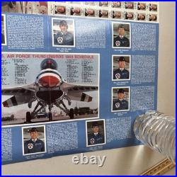 Signed VTG 1988 USAF U. S Air Force Thunderbirds Poster Brochure Schedule & Staff