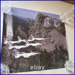 Signed VTG 1988 USAF U. S Air Force Thunderbirds Poster Brochure Schedule & Staff