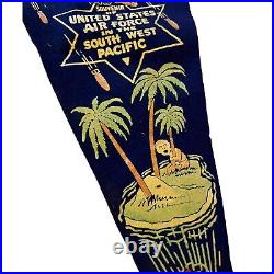 Souvenir Pennant 1944 Vintage UNITED STATES AIR FORCE IN THE SOUTH WEST PACIFIC