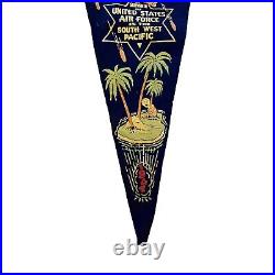 Souvenir Pennant 1944 Vintage UNITED STATES AIR FORCE IN THE SOUTH WEST PACIFIC