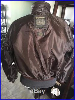Sporty's A2 Brown Flight US Air Force Bomber Leather Goatskin Jacket 36 Small