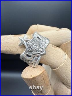 Sterling Silver Air Force Navigator Wings Badge Custom Ring