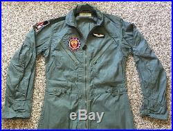 Super Rare Vintage 60's Coveralls USAF K-2B Mr. Smith Military Green Made In USA