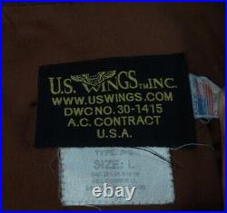 (Sz. L) AIR FORCE ONE VIP A-2 Leather Bomber Jacket 2001 US WINGS 30-1415 USAF