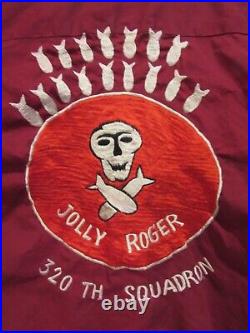 The Jolly Roger 320 Th Squadron Air Force Embroidered Shirt Sheila Large USA