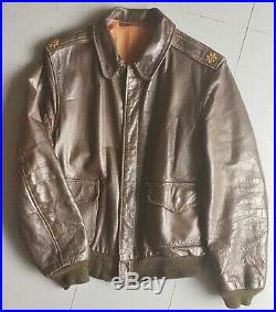 USAAF 8th Air Force 100 BG custom painted repro A-2 Flight Jacket size 42. A2