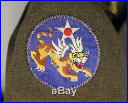 USAAF CBI 14th Air Force Flying Tigers AVG Service Coat-Theater Made Insignia