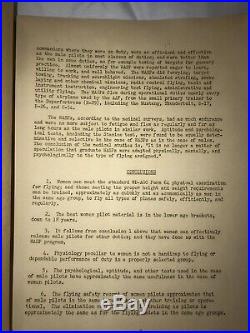 USAAF WWII FINAL REPORT Army Air Force Womens Air Service Pilot WASP 1944 AAF