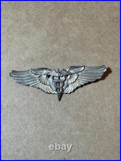 USAAF World War 2 Air Force Flight Surgeon Wings Pin Marked STERLING 3 inch 19G