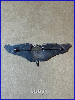 USAAF World War 2 Air Force Flight Surgeon Wings Pin Marked STERLING 3 inch 19G