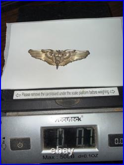 USAAF World War 2 Air Force Flight Surgeon Wings Pin Marked STERLING 3 inch 19G