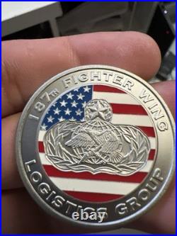 USAF 187th Fighter Wing Logistics Group Challenge Coin Eagle Military