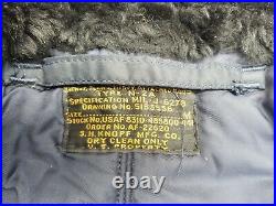 USAF 1950s N-2A Heavy Attached Hooded Flight Jacket Size M MFG S. H. Knop MFG Co