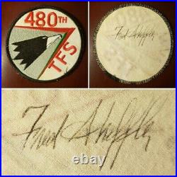 USAF 480th TFS PATCH Signed by FRANK A. HEPPLER aerospace legend! RARE
