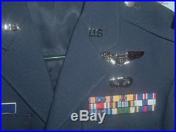 USAF AIR FORCE OFFICER DRESS BLUE UNIFORM With RIBBONS & RANK SIZE 38XS