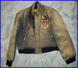 USAF Air Force Jacket Tactical Air Command Savile Row Bomber Jacket XL Green Zip
