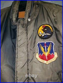 USAF Air Force Jacket Tactical Air Command Savile Row Bomber Jacket XL Green Zip