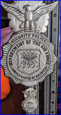 USAF Air Force Security Wood Shield Art and full size metal Shield