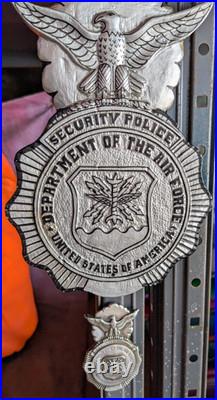 USAF Air Force Security Wood Shield Art and full size metal Shield