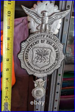 USAF Air Force Security Wood Shield Art and full size metal Shield