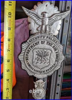USAF Air Force Security Wood Shield Art and full size metal Shield