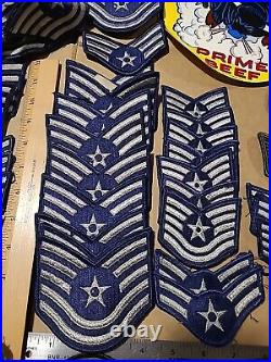 USAF Air Force Used/New Mixed Lot 69 Patches, 2 Stickers, Command Civil Fire Prime