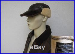 USAF B2 Eastman Leather Cap Flight Cap Sheepskin Size 7 1/2 WWII US Airforce