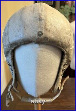 USAF B-52 BOMBER PILOT COLD WAR MB-3 LEATHER PROTECTIVE FLYING HELMET Sz SMALL