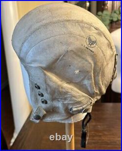 USAF B-52 BOMBER PILOT COLD WAR MB-3 LEATHER PROTECTIVE FLYING HELMET Sz SMALL