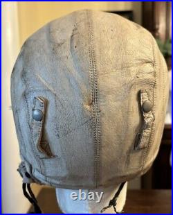 USAF B-52 BOMBER PILOT COLD WAR MB-3 LEATHER PROTECTIVE FLYING HELMET Sz SMALL