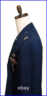 USAF Dress Blue Jacket Ribbons Medals VTG 1997 National Guard Size 44 Reg VTG